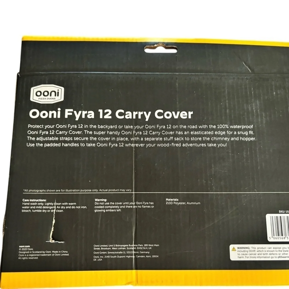 Ooni Fry’s 12 Carry Covet Custom Designed W/ Bonus Sack Black Weather Resistant